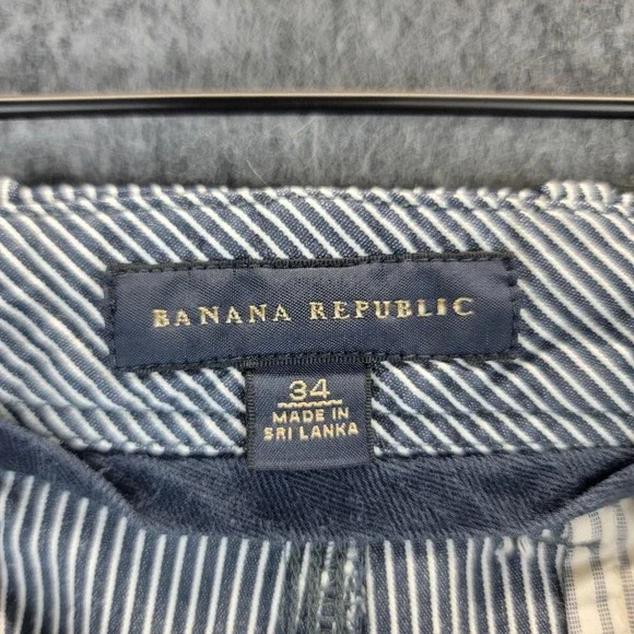 Banana Republic Cargo Shorts Mens 34 Pinstripe Pockets Summer Casual Lightweight - Picture 5 of 14